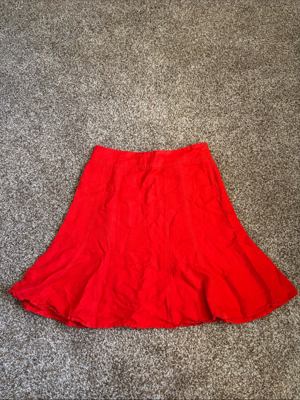 Coldwater Creek || Linen Blend Red A-Line  Midi Skirt Size L
